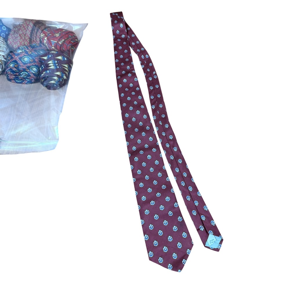 Yves Saint Laurent Tie Mens OS Burgundy Floral Medallion Silk Bloomingdales YSL